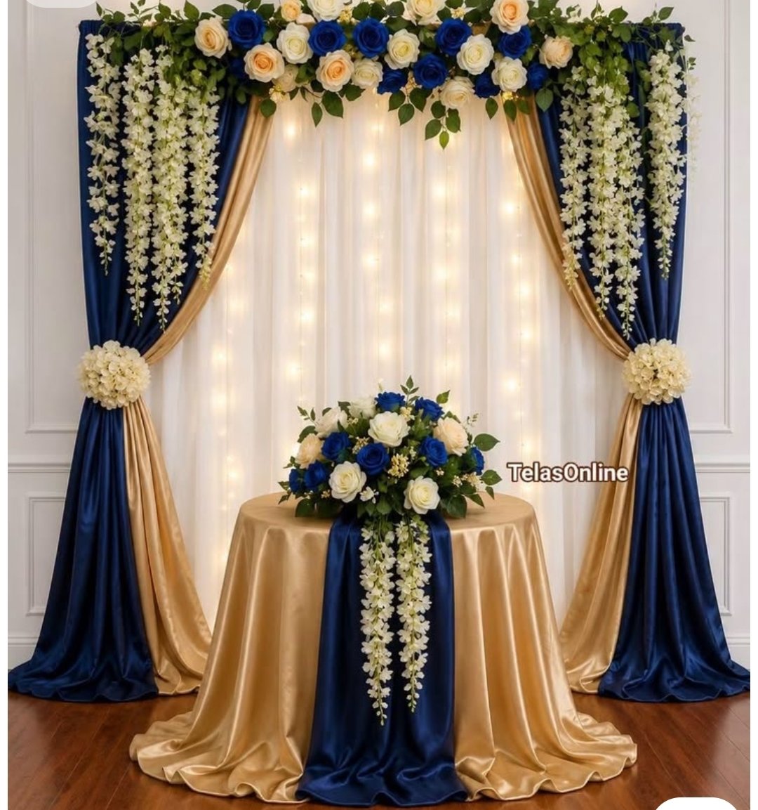 L'Élégance Nuptiale en Or et Saphir FloDeco