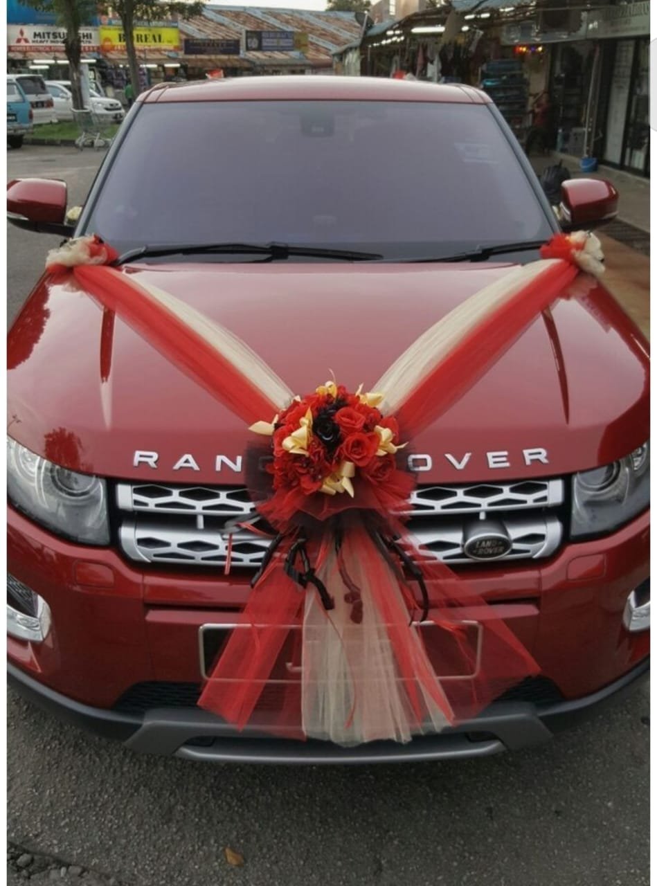 Parure Florale Rouge Voiture des Mariés FloDeco